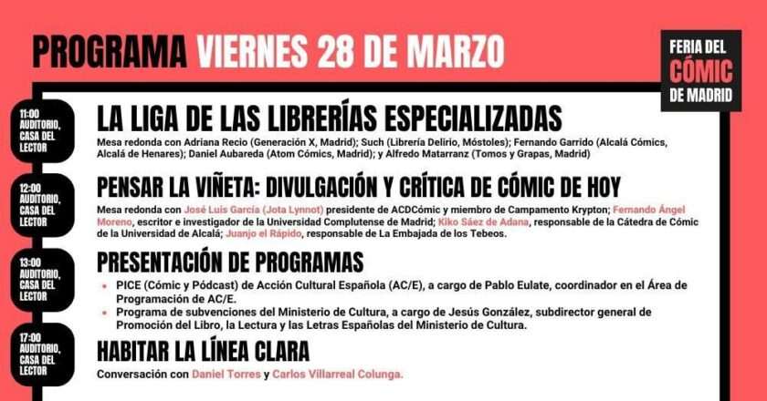 Vive la Feria del Cómic de Madrid: Conferencias y mesas redondas con librerías este viernes