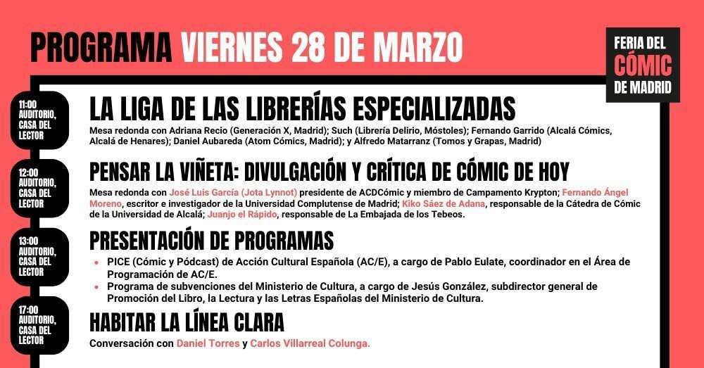 Vive la Feria del Cómic de Madrid: Conferencias y mesas redondas con librerías este viernes