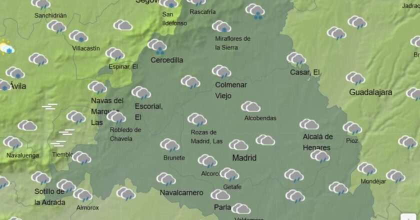 Clima en Madrid este miércoles: pronóstico de nubes y lluvia ligera