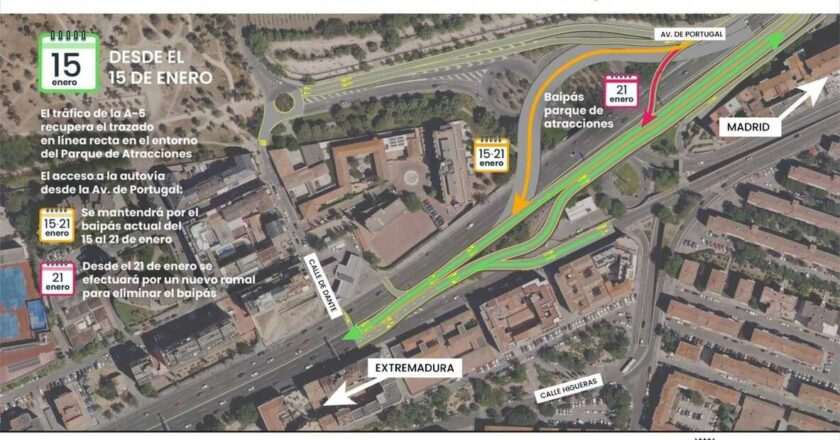 La A-5 vuelve a su ruta original tras la eliminación del bypass temporal
