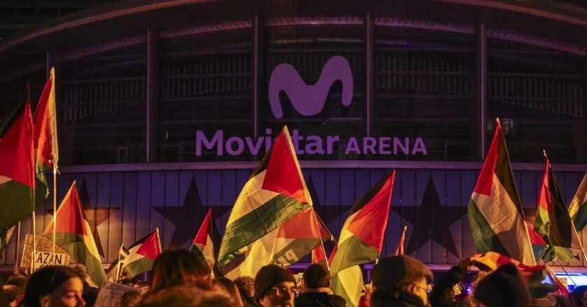 Movilización en Madrid previa al enfrentamiento entre Real Madrid y Hapoel