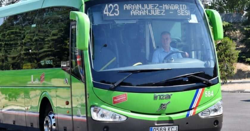 Aumento del 50% en el servicio de la línea 423 de autobús entre Aranjuez, Valdemoro y Madrid este agosto