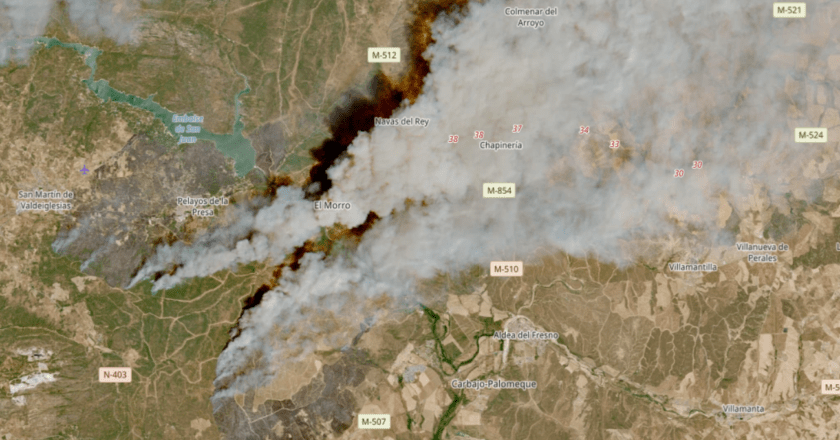 Impactantes Imágenes desde el Espacio de los Incendios en la Sierra Oeste de Madrid