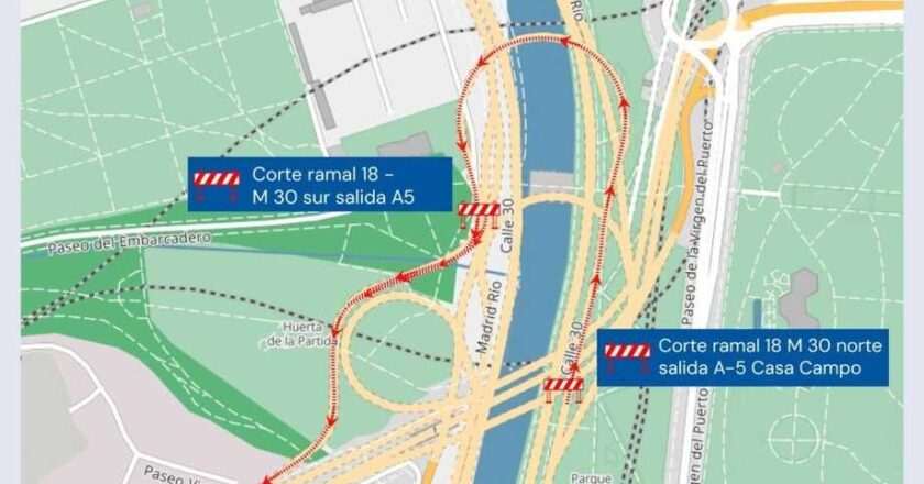 Importante cierre del túnel de salida de la A-5 en agosto: lo que necesitas saber